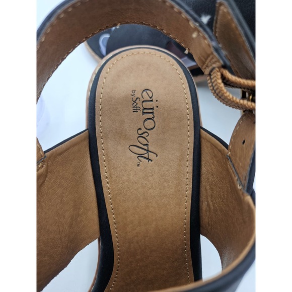 EURO‎ SOFT by SOFFT Mendi Black Block Heel Open Toe Leather Shoe 10M - Picture 6 of 14